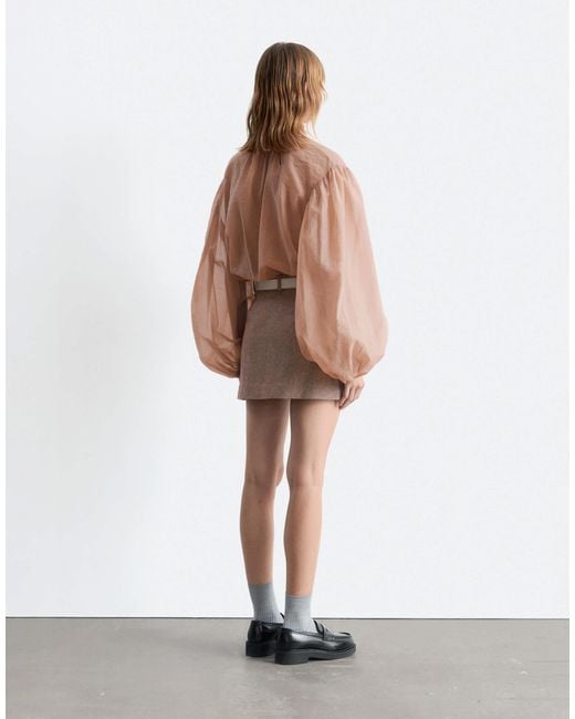 & Other Stories Brown Wool Mini Skirt