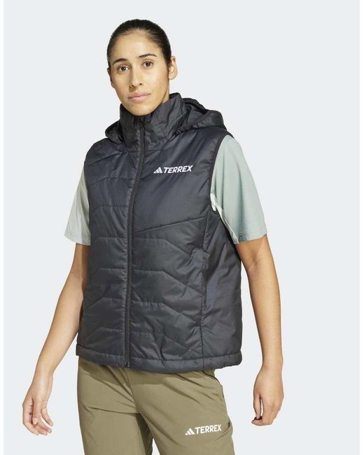Adidas Blue Terrex Multi Climawarm Insulated Hooded Vest