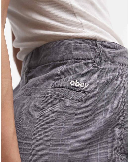 Obey Gray Olivia Plaid Short Co-Ord