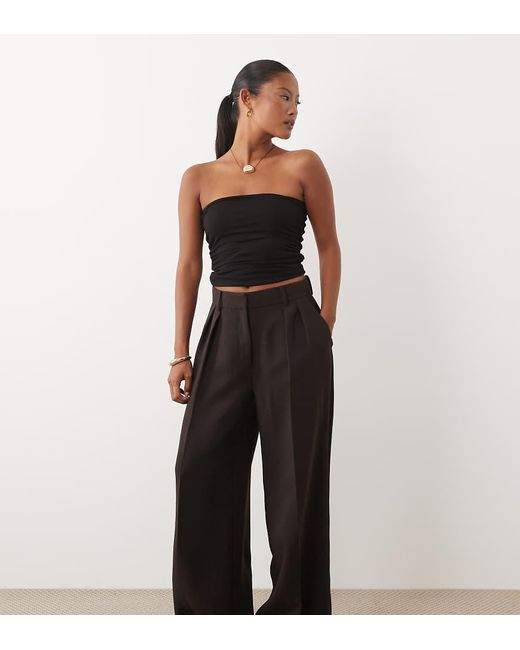 Nobody's Child Petite Black Tailored Wide Leg Trouser