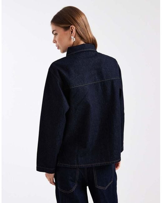 ASOS Blue Cinched Wrap Denim Shirt