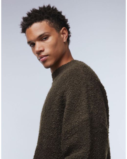 ASOS – bouclé-strickpullover in Gray für Herren