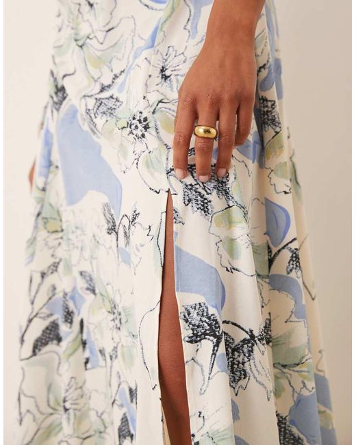 ASOS Multicolor Asos Design Petite Gathered Bust Strappy Cross-back Midi Dress