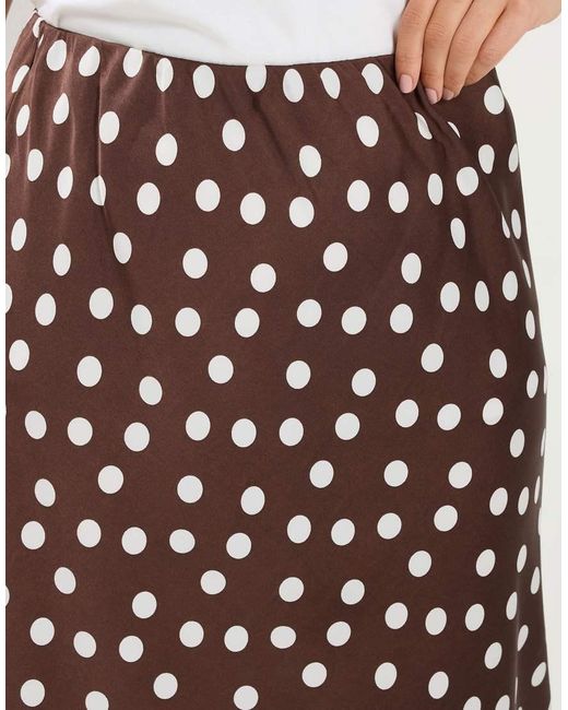Yours Clothing Red Polka Dot Maxi Satin Skirt