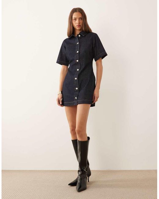 ASOS Blue Denim Shirt Mini Dress