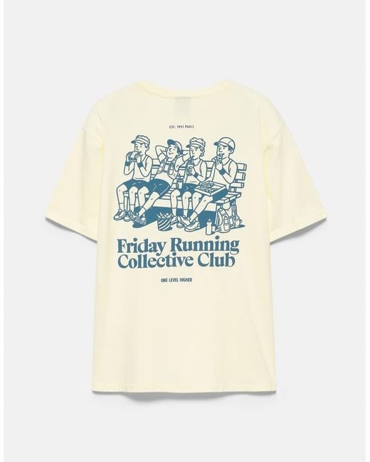 Pull&Bear Natural Friday Running Club Graphic T-shirt for men