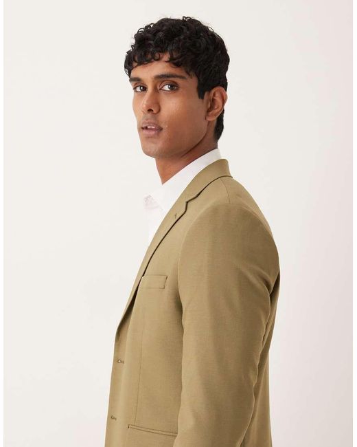 SELECTED Natural Wool Blend Slim Fit Blazer for men