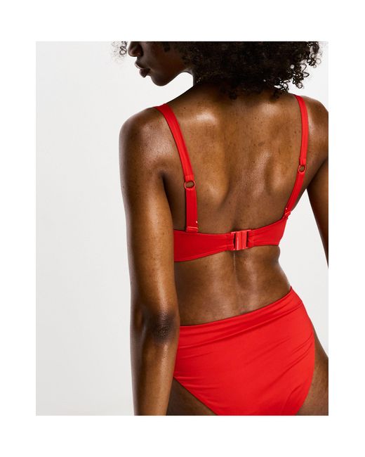 ASOS Red Fuller Bust Exclusive Mix And Match Underwi Bikini Top