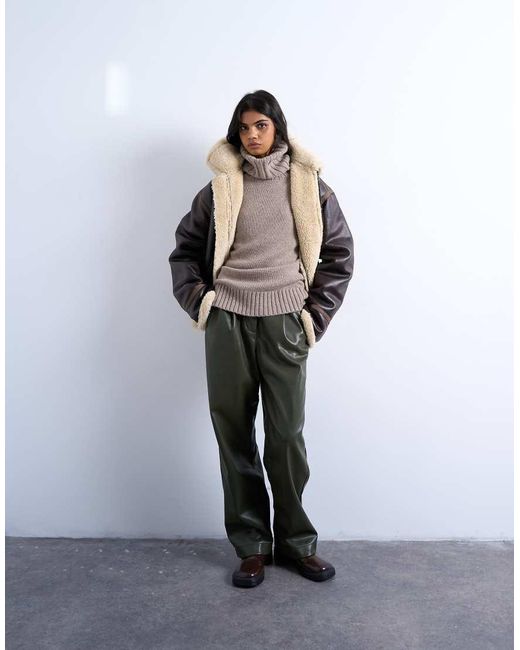 TOPSHOP Multicolor Knitted Premium Cashmere Roll Neck Jumper