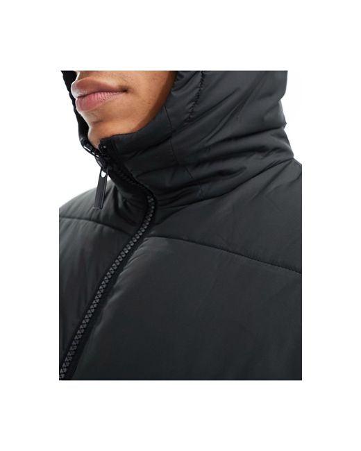 SELECTED Black Short Puffer Jacket for men