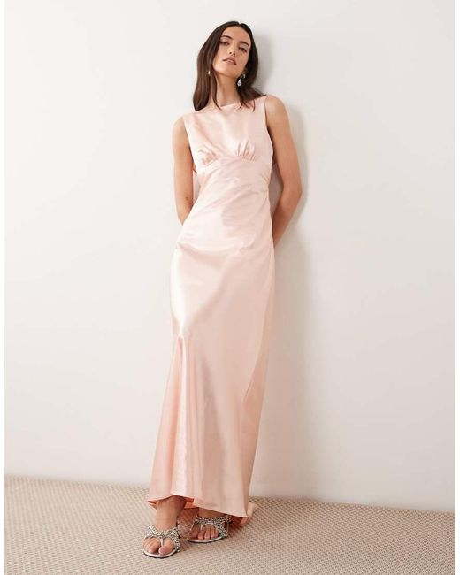 True Decadence Pink Cowl-Back Maxi Dress