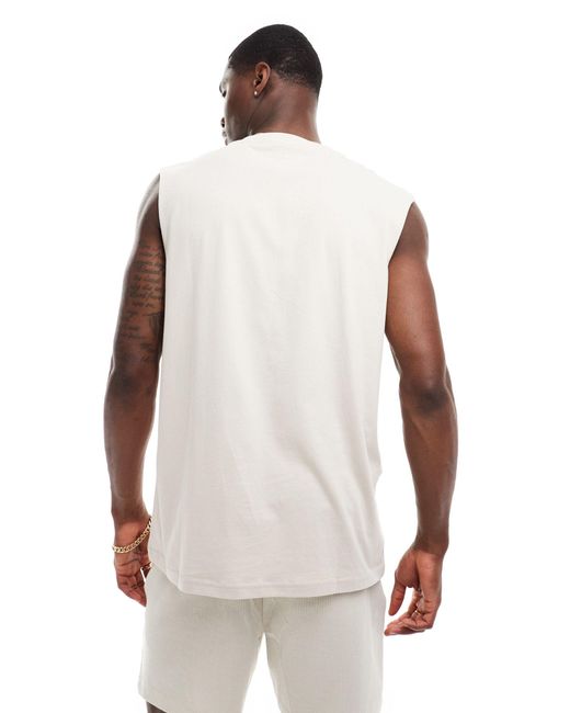 Jack & Jones White Oversized Vest With Chest Logo for men