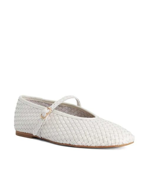Dune White Wide Fit Wf Headliner Ballet Pumps