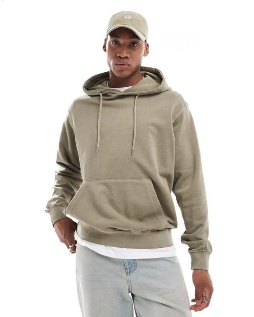 Sudadera Caqui Lavado Ultragrande Con Capucha De Verde Jack Jones de hombre de color Gris Lyst