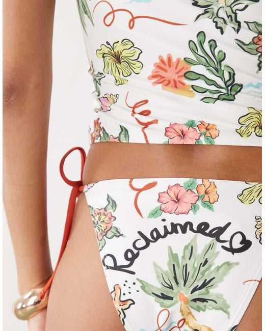 Reclaimed Vintage White Tie Side Bikini Bottom
