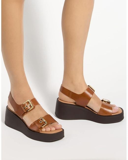 Dune Brown Karola Casual Sandals
