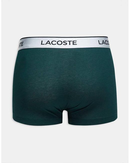 Lacoste Blue 3 Pack Metallic Band Trunks for men