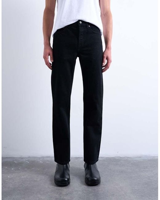 Topman Blue Rigid Straight Jeans for men