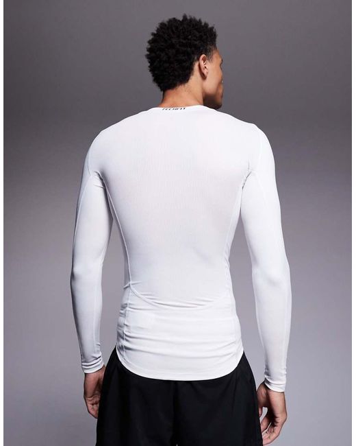 Adidas Originals Gray Adidas Training Tech Fit Long Sleeve Top for men