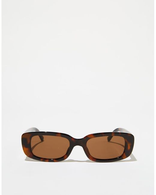 Cotton On White Abby Rectangle Sunglasses