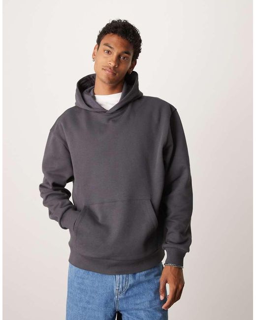Sudadera Extragrande Con Capucha Y Estampado En La Espalda En Gris De ASOS de hombre de color Gray