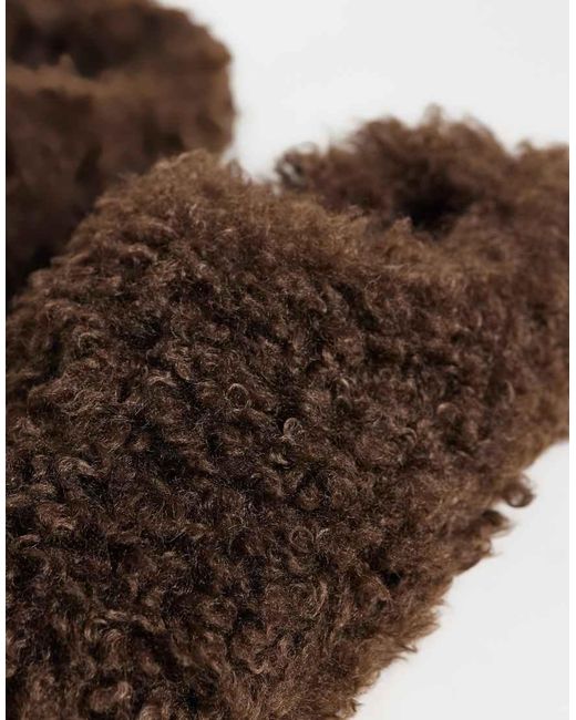 Loungeable Brown Longe Mongolian Faux-fur shaggy Slippers