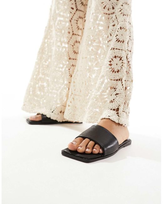 ASOS White Fig Square Toe Flat Sandals