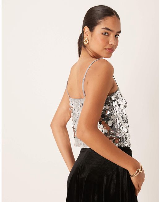 Top caraco orné Vila en coloris Gray