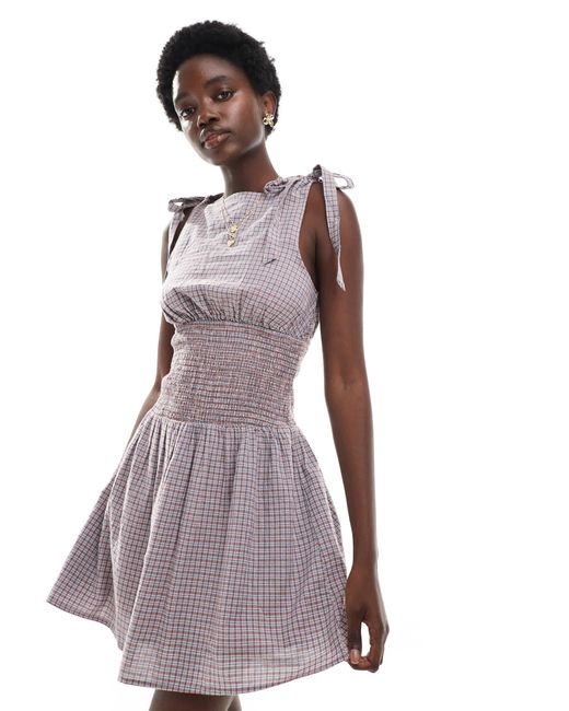 Cotton On Purple Cotton On Lola Tie Shoulder Mini Dress