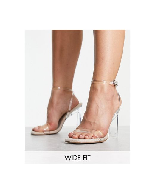 wide fit clear barely there heels