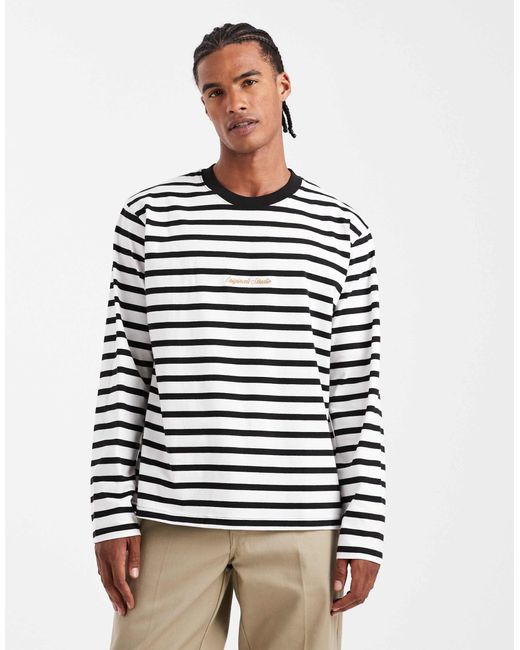 T-shirt oversize à rayures - et blanc Jack & Jones pour homme en coloris White