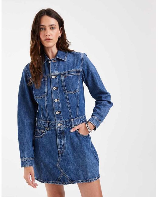 Tommy Hilfiger Blue Denim Trucker Dress