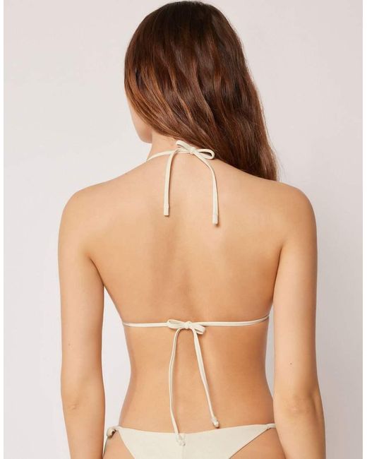 Calzedonia Natural Triangle Bikini Top Sequin Net