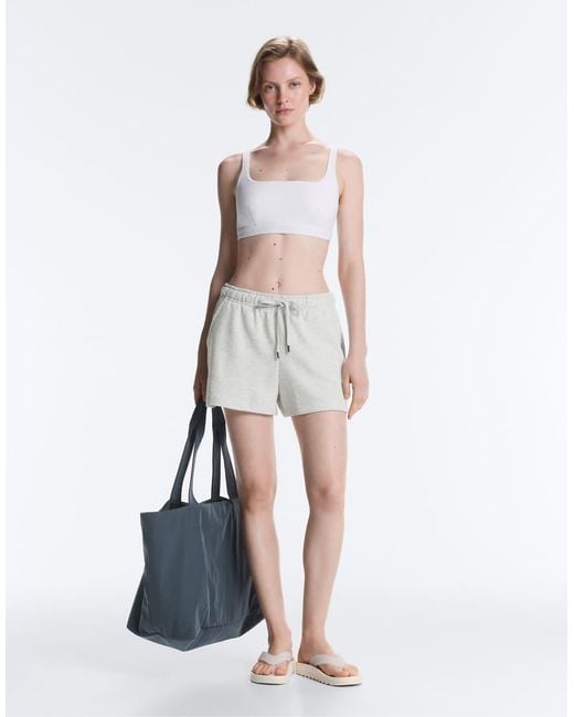 Oysho White Embroidered Medium-Support Sports Bra
