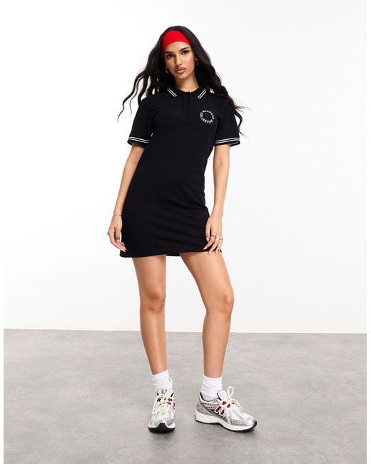 ASOS Black Polo Shirt Dress With Tipping
