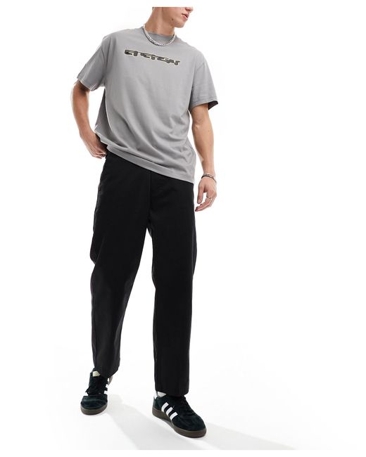 Obey Black Hardwork Flooded Pant With Straight Leg for men
