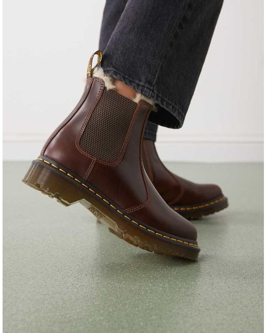 Dr. Martens Black 2976 Leonore Fur Lined Chelsea Boots