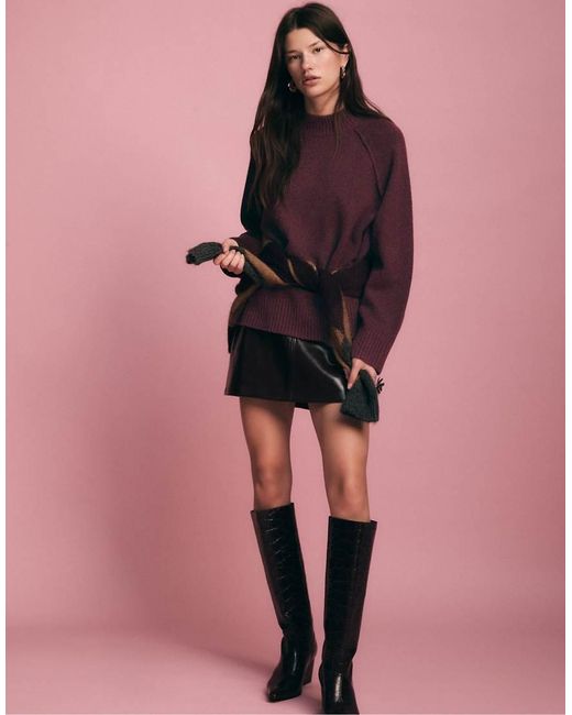 Stradivarius Gebreide Basic Trui in het Black