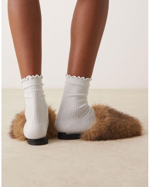 ASOS Natural Mimic Flat Mules