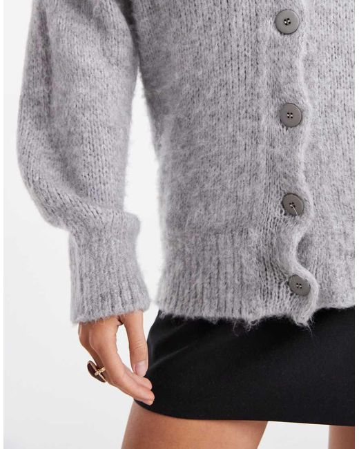 ASOS Gray Brushed Boyfriend Cardigan Co-ord