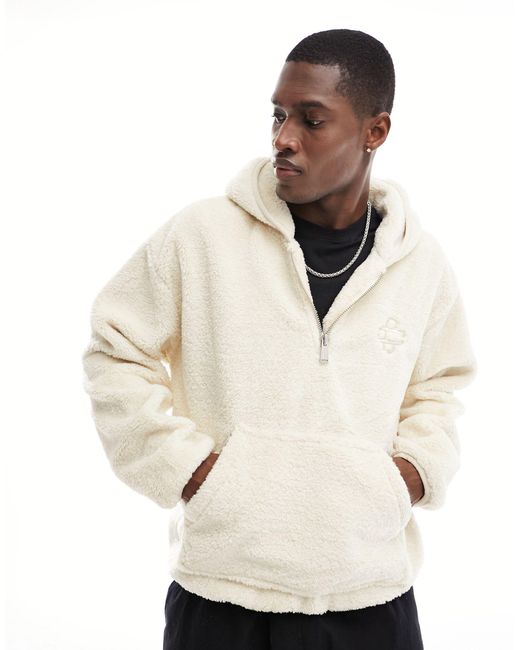 The Couture Club White 1/4 Zip Pullover Jacket for men