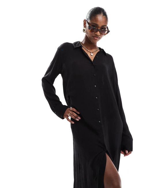 esmé studios Black Esmee Exclusive Maxi Beach Shirt Summer Dress