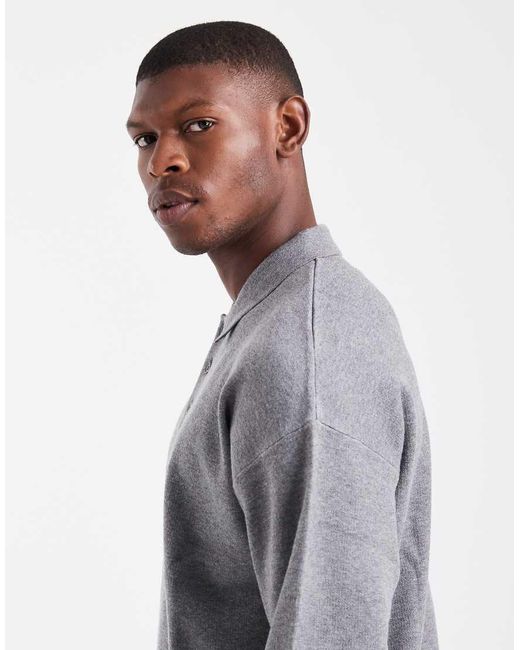 Jack & Jones Gray Premium Knitted Polo for men