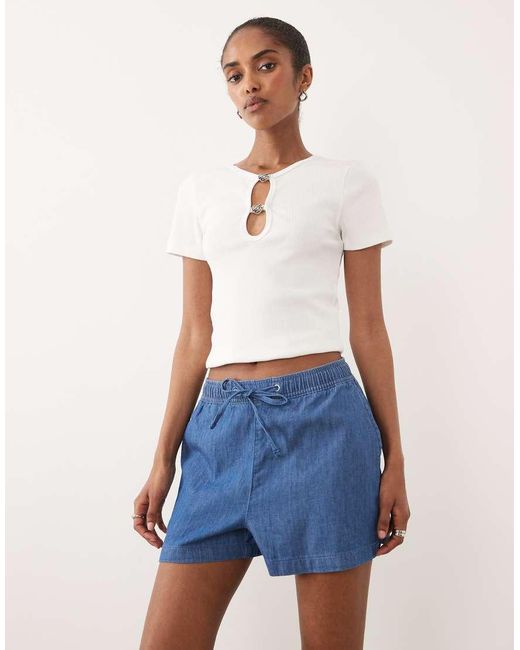 New Look Blue Pull On Short