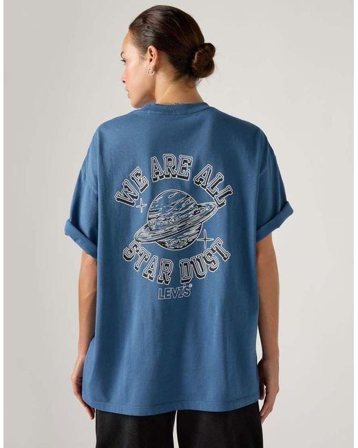Camiseta De Manga Corta Con Estampado Gráfico Apilado De Algodón Levi's de color Blue