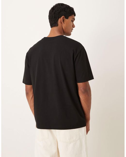 ASOS Black Relaxed T-shirt With Chest Print for men