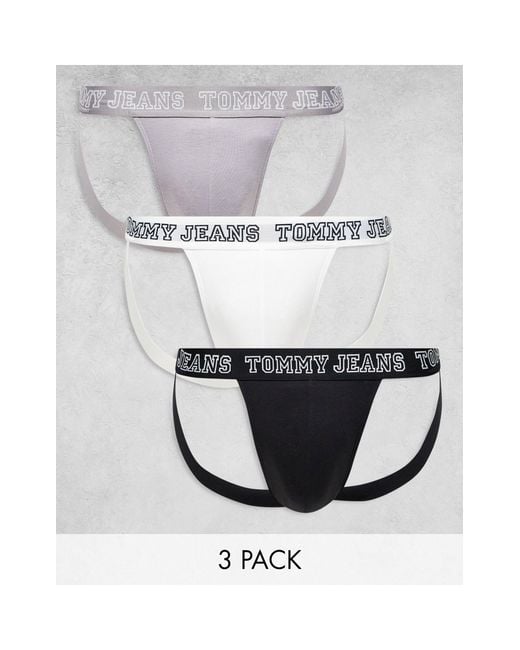 Tommy Hilfiger 3 Pack Logo Waistband Jockstrap in White for Men | Lyst UK