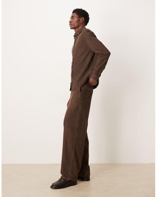 Pantalones Marrones De Corte Recto Suelto De Pana De (Parte De Un Conjunto) ASOS de hombre de color Brown