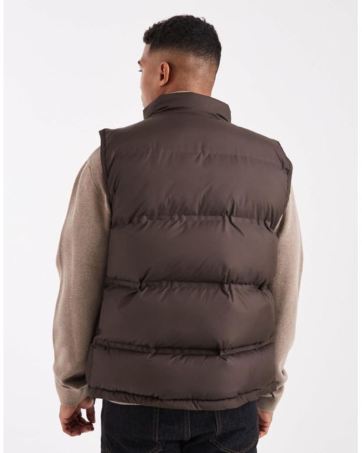 New Look Brown Puffer Gilet for men