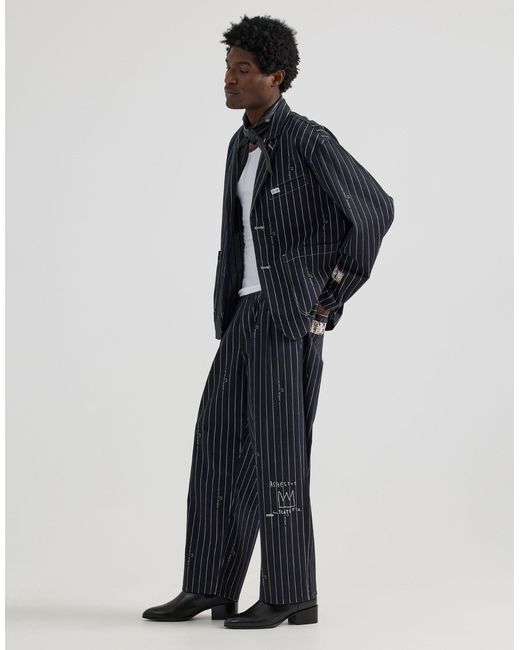 X jean-michel basquiat - capsule - pantalon d'ensemble large à rayures Lee Jeans pour homme en coloris Blue